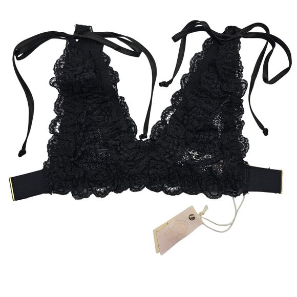 Free People We Are HAH Womans size XS Flip HAHround Bra Bralette Noir Black NEW - Picture 1 of 8